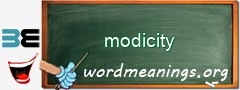 WordMeaning blackboard for modicity